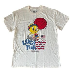 Looney Tunes TWEETY BIRD TEAM USA T-Shirt OLYMPICS Size Large Basketball Tee‎
